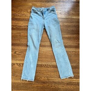 Abercrombie & Fitch 90s Slim Straight Ultra High Rise Asymmetrical Jeans 27/4S
